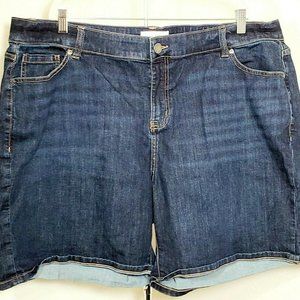 Lane Bryant Dark Blue Jean Shorts Size 20
